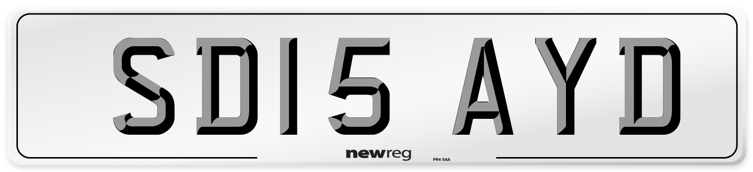 SD15 AYD Number Plate from New Reg